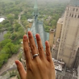 Kinn sterling silver dare to love dome ring